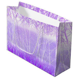 Frosty Misty Trees in Lilac Lavender Large Gift Bag