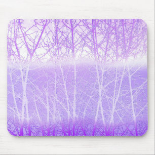 Frosty Misty Trees in Lilac Lavender Mouse Pad