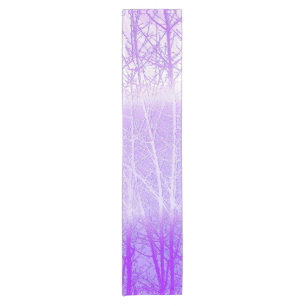 Frosty Misty Trees in Lilac Lavender Short Table Runner