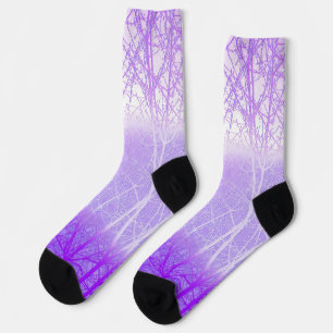 Frosty Misty Trees in Lilac Lavender Socks