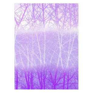 Frosty Misty Trees in Lilac Lavender Tablecloth