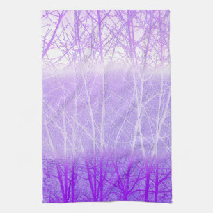 Frosty Misty Trees in Lilac Lavender Tea Towel