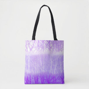 Frosty Misty Trees in Lilac Lavender Tote Bag