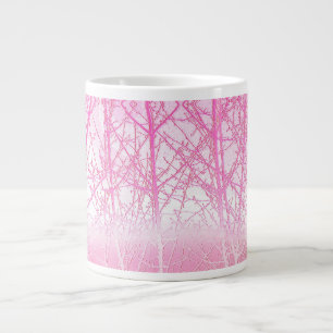 Frosty Misty Trees in Peach and Pink Large Coffee Mug