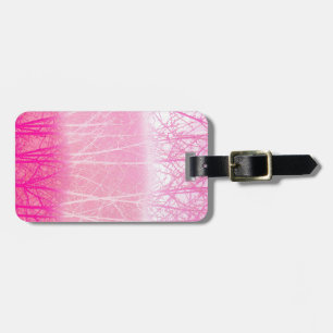 Frosty Misty Trees in Peach and Pink Luggage Tag