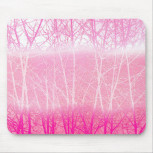 Frosty Misty Trees in Peach and Pink Mouse Pad