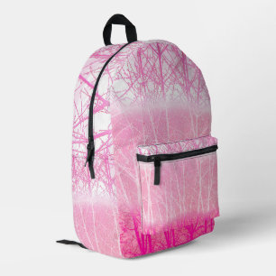 Frosty Misty Trees in Peach and Pink Printed Backpack