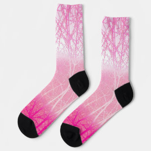 Frosty Misty Trees in Peach and Pink Socks