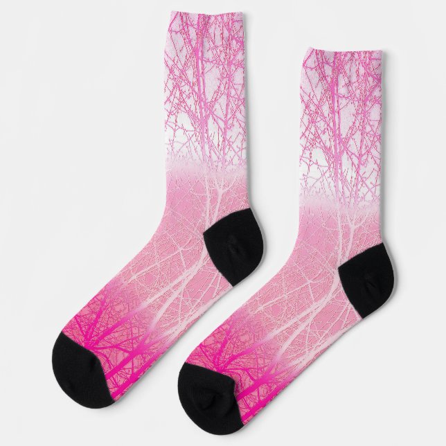 Frosty Misty Trees in Peach and Pink Socks (Left)
