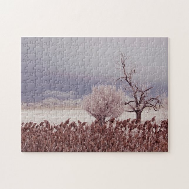 Frosty Morning View - Antelope Island - Utah Jigsaw Puzzle (Horizontal)