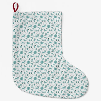 Frosty Nordic Winter Wonderland Christmas Stocking