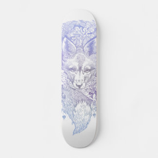 Frosty pastel purple fox in foliage skate deck