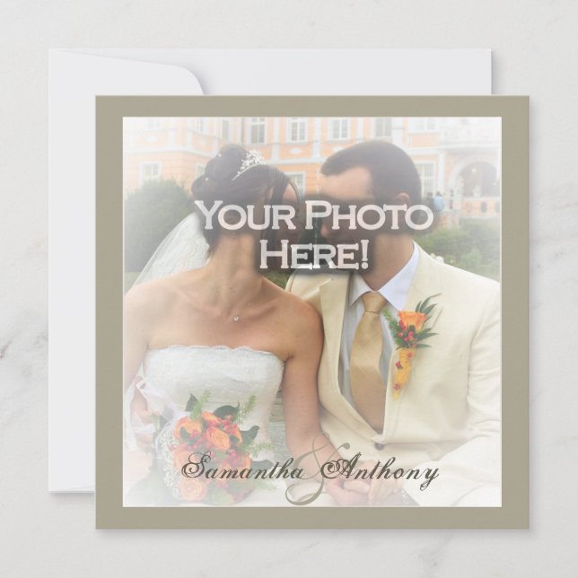 Frosty Photo Overlay Wedding Invitations (Front)