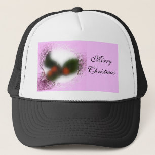 Frosty Pink Holly Trucker Hat