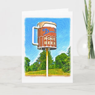 Frosty Root Beer Mug Greeting Card with Story