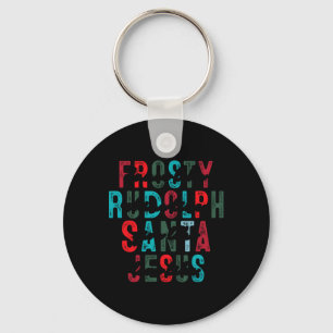 Frosty Rudolph Santa Jesus Christmas Holiday  Key Ring