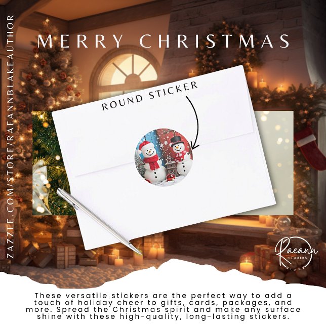 Frosty & Santa Snowmen Christmas Round Stickers (Creator Uploaded)