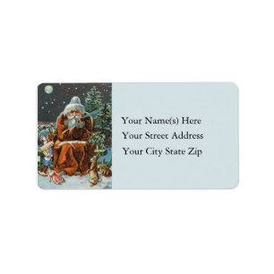 Frosty Santa Vintage Address Label