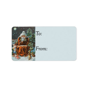 Frosty Santa Vintage Gift Tag