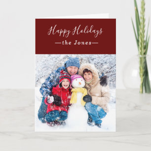 Frosty Snow White Family Photo Happy Holidays  Holiday Card