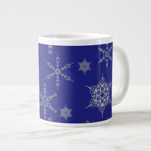 Frosty Snowflake Diamond Sparkle Elegant & Trendy Large Coffee Mug