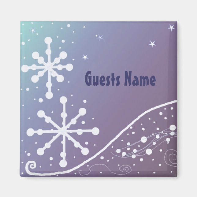 Frosty Snowflake Place Holder Magnet (Front)