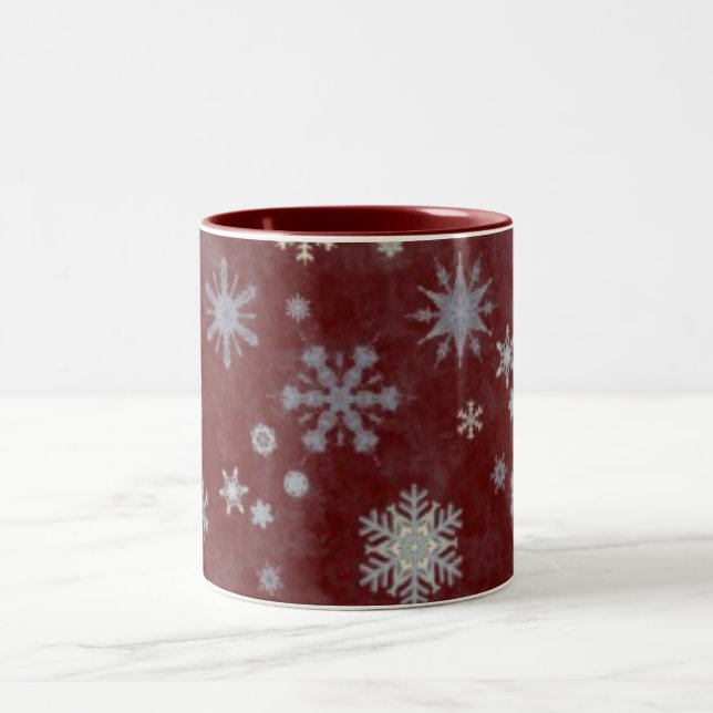 Frosty Snowflake Two-Tone Coffee Mug (Center)
