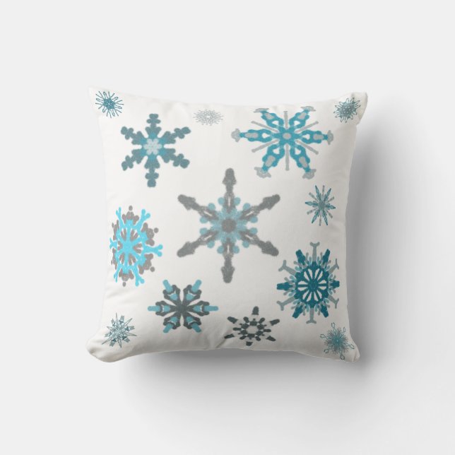 Frosty snowflakes cushion (Front)