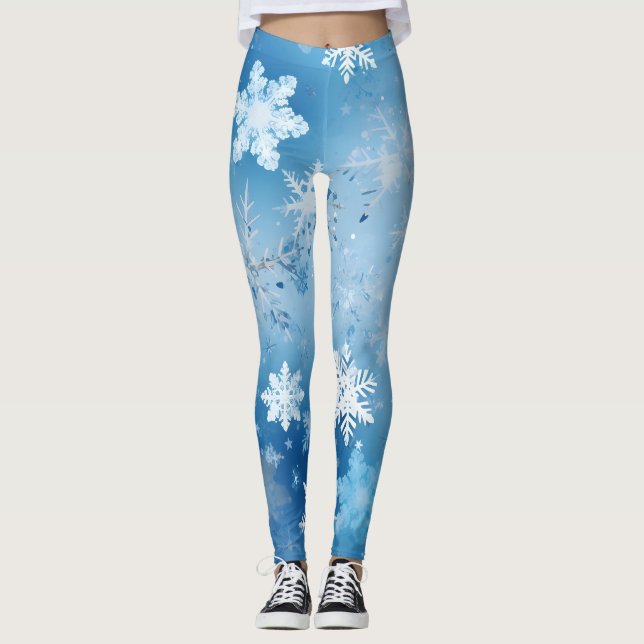 Frosty Snowflakes  Leggings (Front)