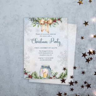 Frosty Snowly Winter Christmas Party Invitation