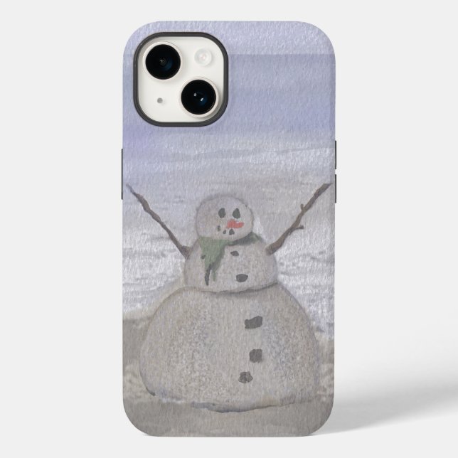 Frosty Snowman At The Beach Case-Mate iPhone Case (Back)