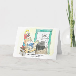 Frosty Snowman Hat on Bert Humourous Holiday Card