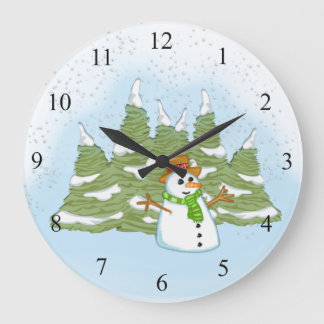 Frosty Snowman Large Clock