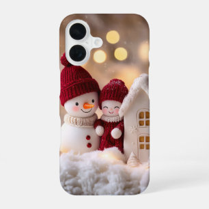 Frosty Snowman Siblings Winter Joy iPhone 16 Case