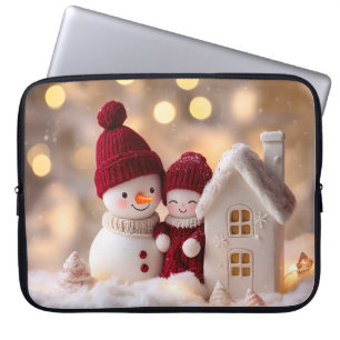 Frosty Snowman Siblings Winter Joy Laptop Sleeve