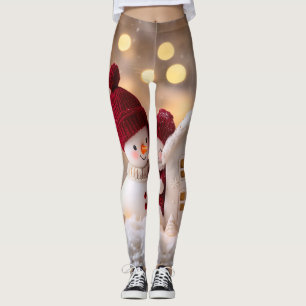 Frosty Snowman Siblings Winter Joy Leggings