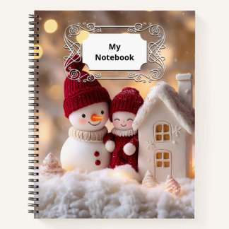 Frosty Snowman Siblings Winter Joy Notebook