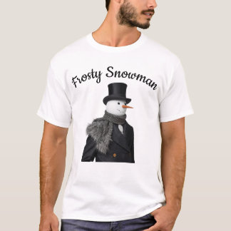 Frosty Snowman Simple Elegant Chirstmas Snowman T-Shirt