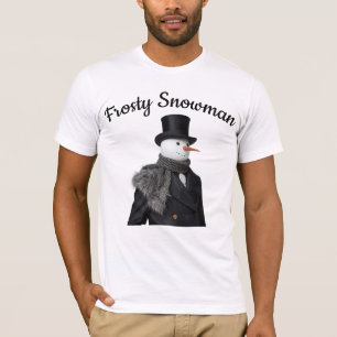 Frosty Snowman Simple Elegant Chirstmas Snowman  T-Shirt