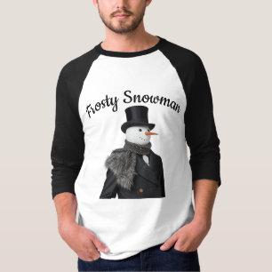 Frosty Snowman Simple Elegant Chirstmas Snowman  T-Shirt