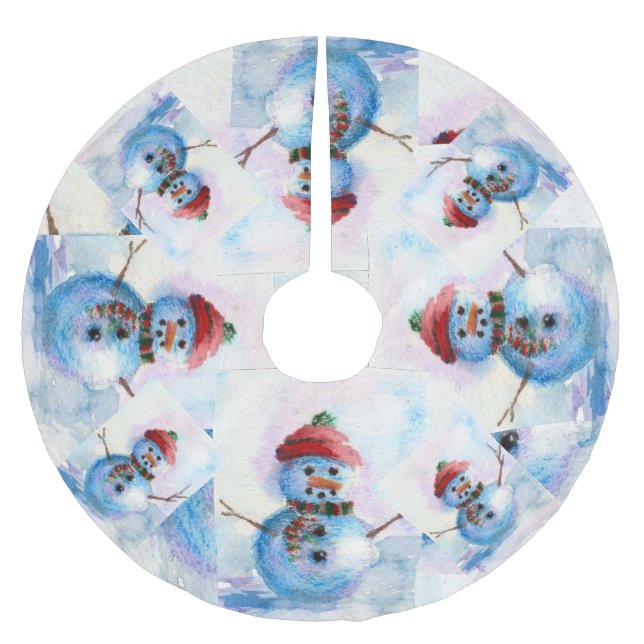 Frosty Snowman Tree Skirt (Front)