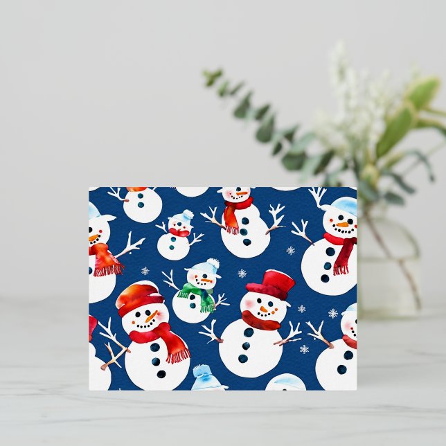 Frosty Snowmen Christmas Card (Standing Front)