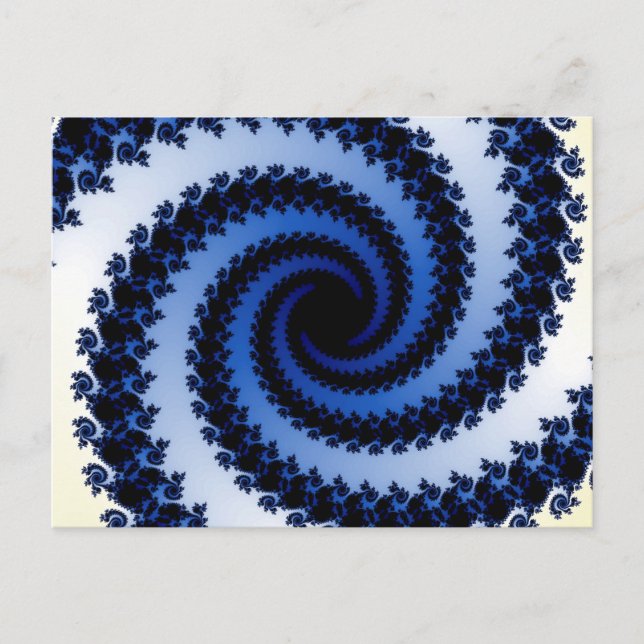 Frosty Spiral Fractal Postcard (Front)