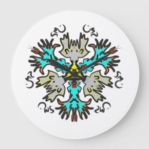 Frosty Symmetry Art Large Clock