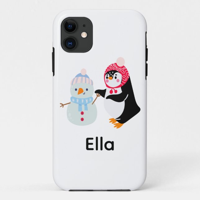 Frosty the Snowman and Penguin Case-Mate iPhone Case (Back)
