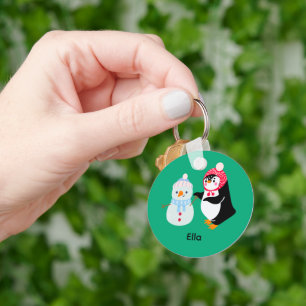 Frosty the Snowman and Penguin Key Ring