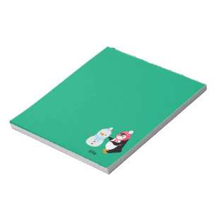 Frosty the Snowman and Penguin Notepad