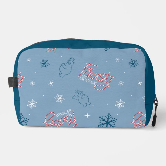 Frosty the Snowman Blue Snowflake Pattern Dopp Kit (Front)