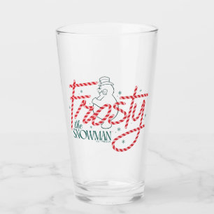 Frosty the Snowman Candy Cane Logo Glass