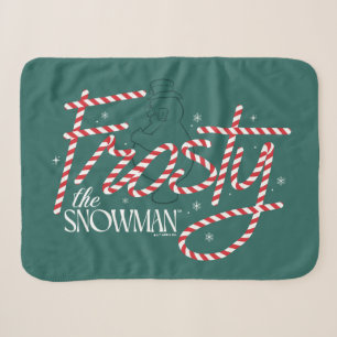 Frosty the Snowman Candy Cane Logo Sherpa Blanket
